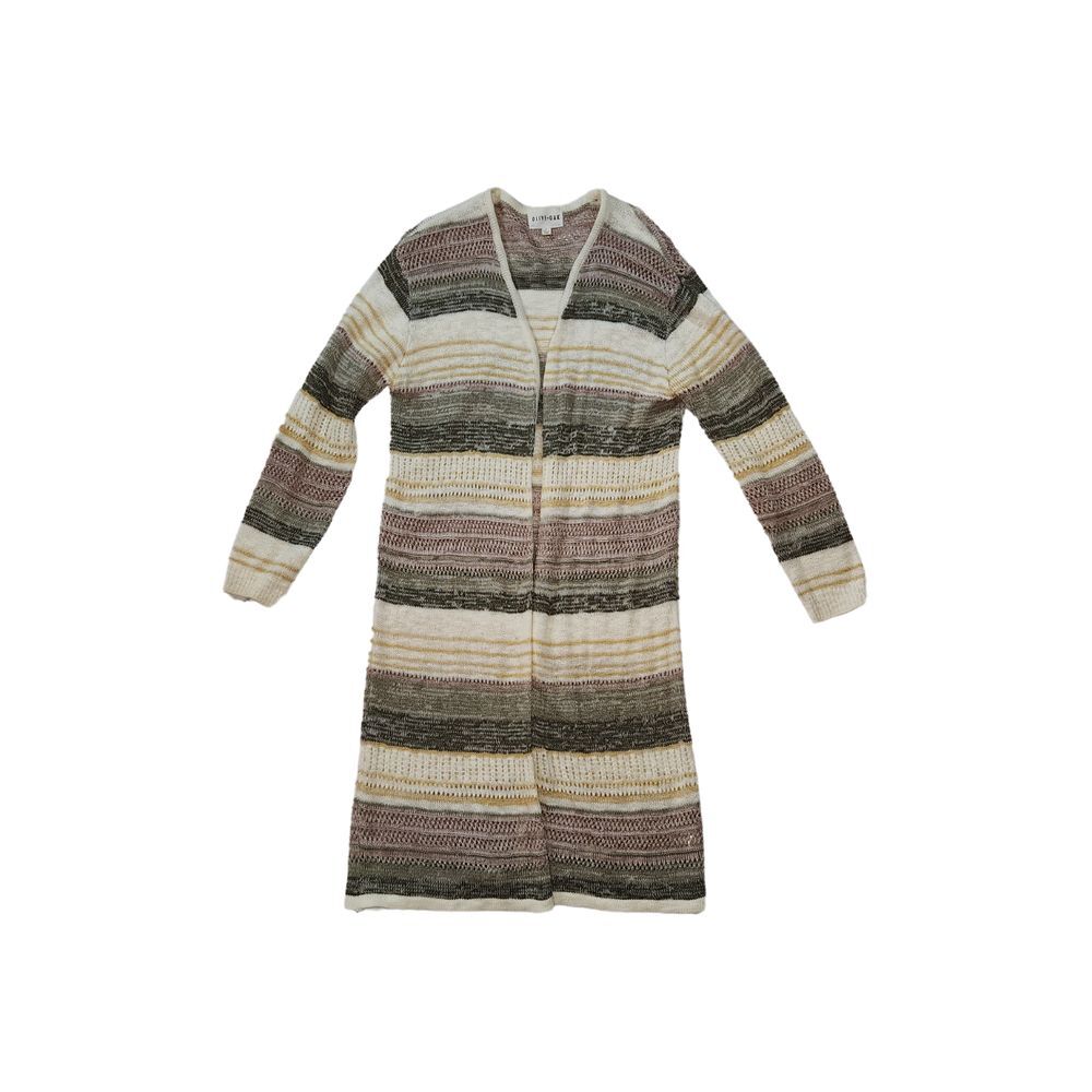 Olive‎ & Oak Women's Striped Multicolor Knit Cardigan Sweater Long Sleeve Size L
